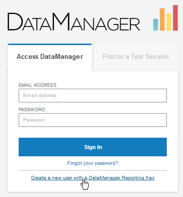 Create a new user with a web Reporting Key (Sign-In page)