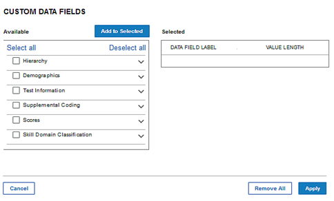 Custom Data Fields