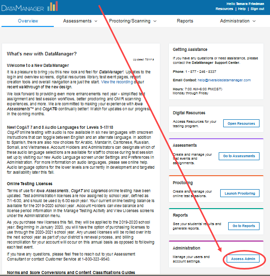 Administration Overview page