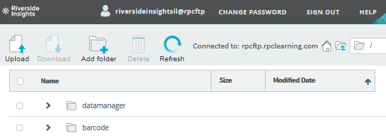 SFTP main page