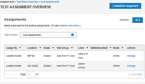 Test Assignment Overview page