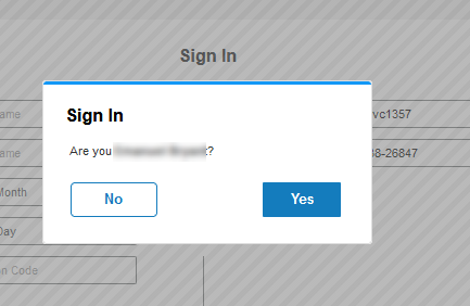 Student verification message on signing in